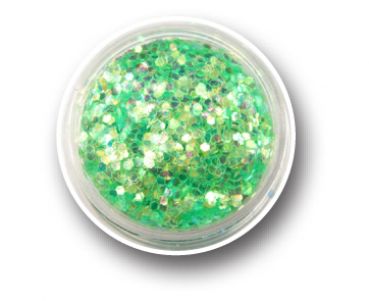 Colorful Glitterflakes Hexagon - Forest Green