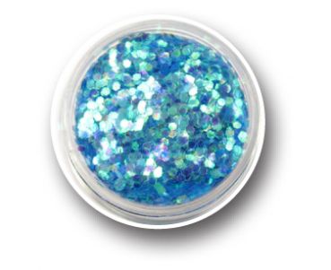 Colorful Glitterflakes Hexagon - Dodger Blue