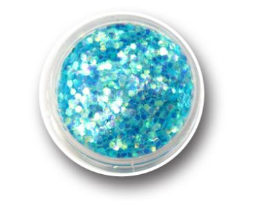 Colorful Glitterflakes Hexagon - Blue Lagune
