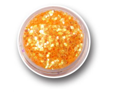 Colorful Glitterflakes Hexagon - Gold Orange