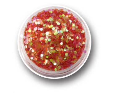Colorful Glitterflakes Hexagon - Regal Red