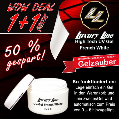WOW Deal 1+1: Luxury Line UV Gel French White 30g