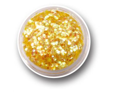 Colorful Glitterflakes Hexagon - Phantasie Gold