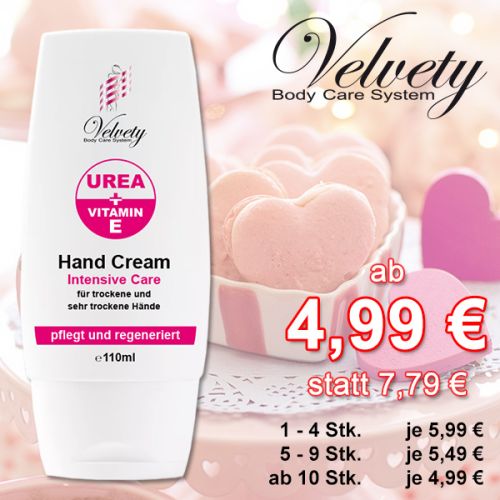 Velvety Handcreme mit UREA und Vitamin E 110ml