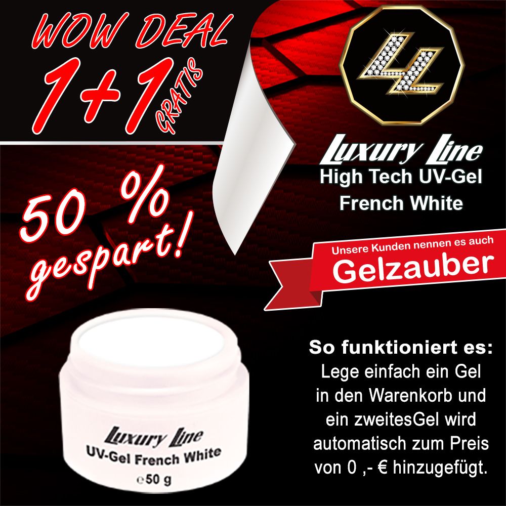 WOW Deal 1+1: Luxury Line UV Gel French White 50g