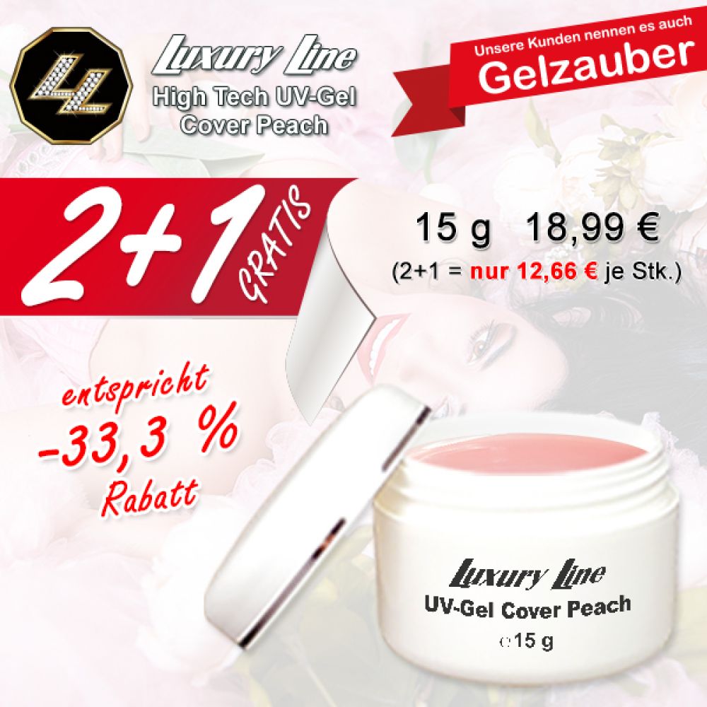 2+1 AKTION: Luxury Line UV Gel Cover Peach 15g