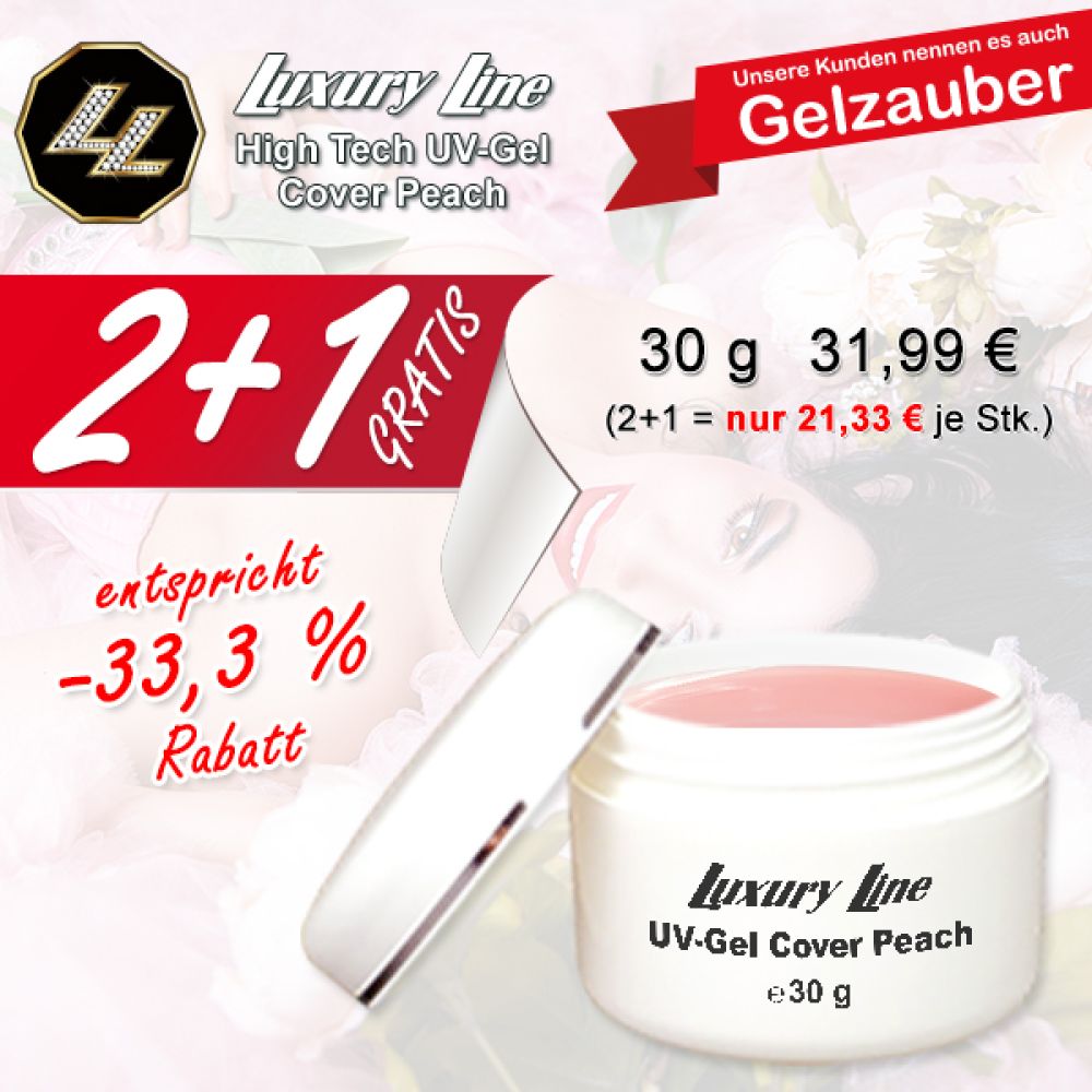 2+1 AKTION: Luxury Line UV Gel Cover Peach 30g