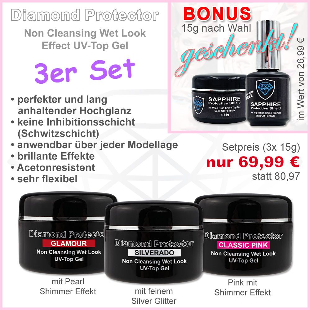 Diamond Protector Effect Top Gel Set 3x15g