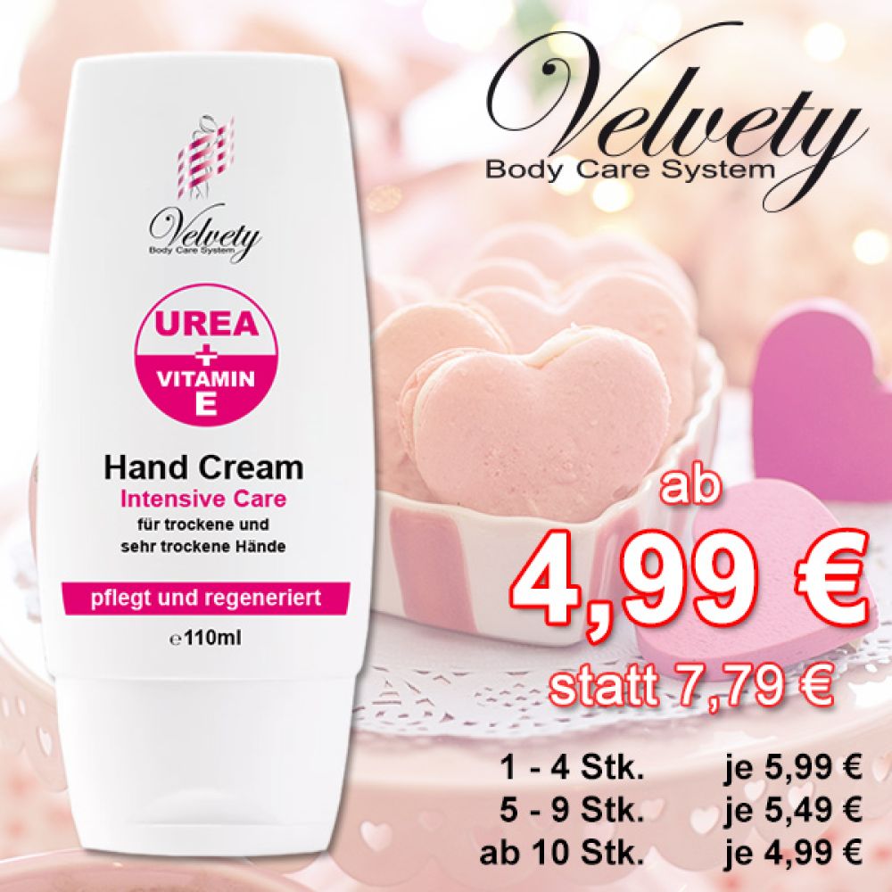 Velvety Handcreme mit UREA und Vitamin E 110ml