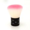 Nagelstaubpinsel weiss/pink mit schwarzem Standfuß in Strasslook