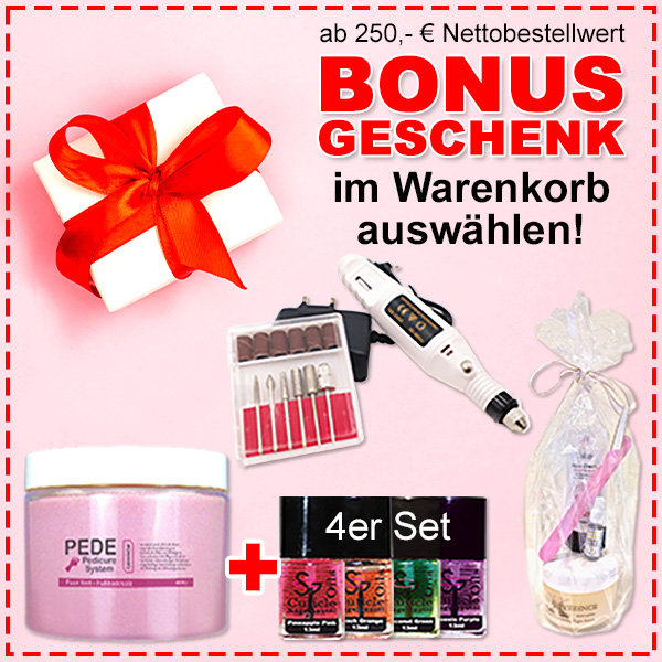 Maniküre Set ab 200,- € Warenkorbwert (Nettowarenwert) geschenkt!
